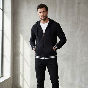 Balmain Unisex Zip Up Hooded Sweat Shirt Men's XS Or Women's Small - Like New